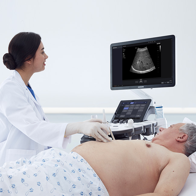 échographe gastro-entérologie samsung patient échographie du foie